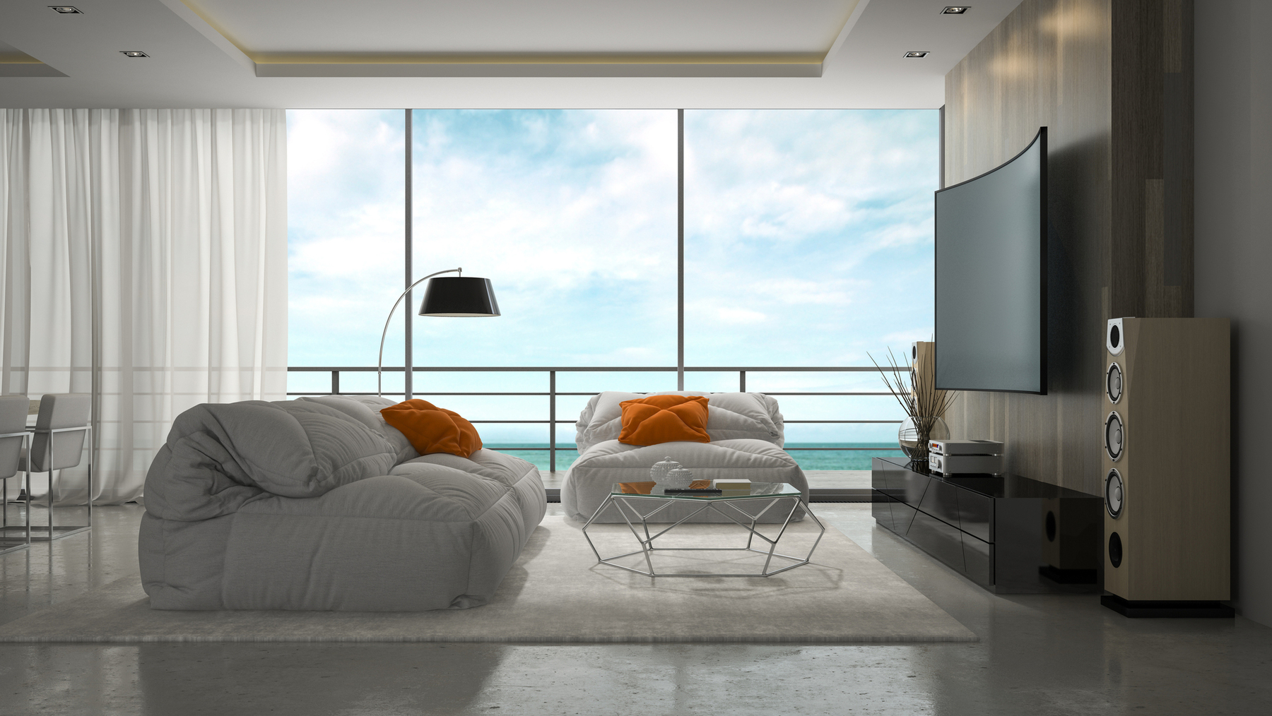 Interior modern design room 3D rendering